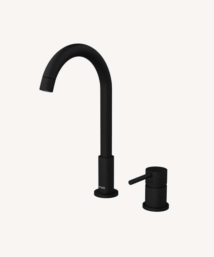 Miscelatore lavabo 2 fori nero - Corbeau - small