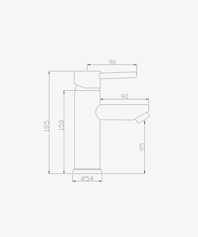Miscelatore lavabo in ottone nero - Corbeau