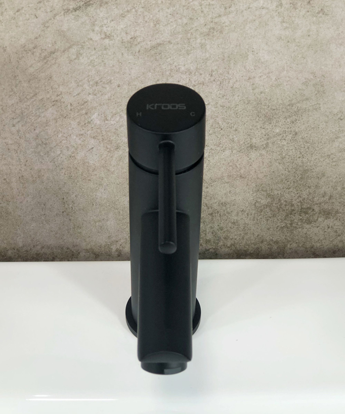 Miscelatore lavabo in ottone nero - Corbeau