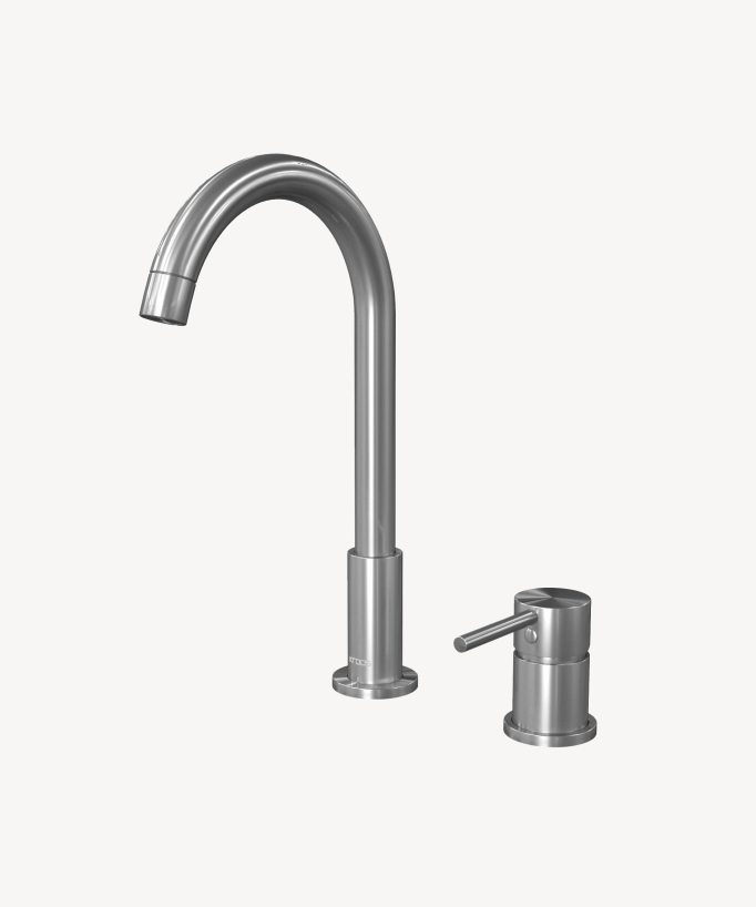 Miscelatore lavabo 2 fori nichel spazzolato - Corbeau - small