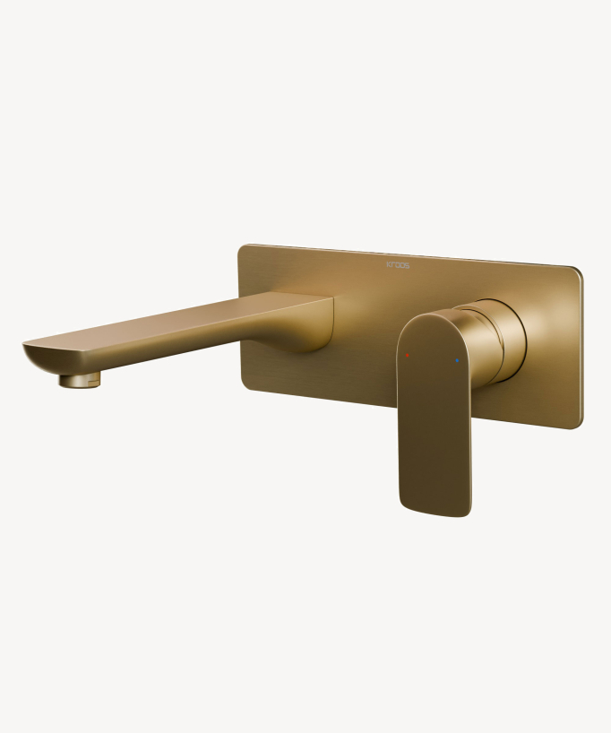 Miscelatore lavabo da incasso oro spazzolato - Nunki - small