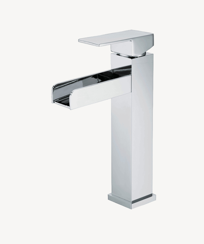 Miscelatore a cascata per lavabo in cromo alto - Alnair
