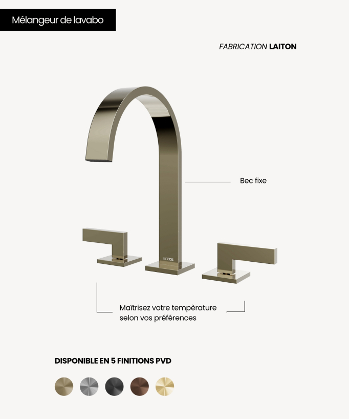 Miscelatore lavabo 3 fori - Fiumina