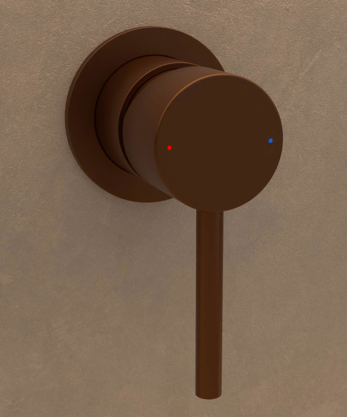 Miscelatore lavabo a parete oro rosa spazzolato - Corbeau