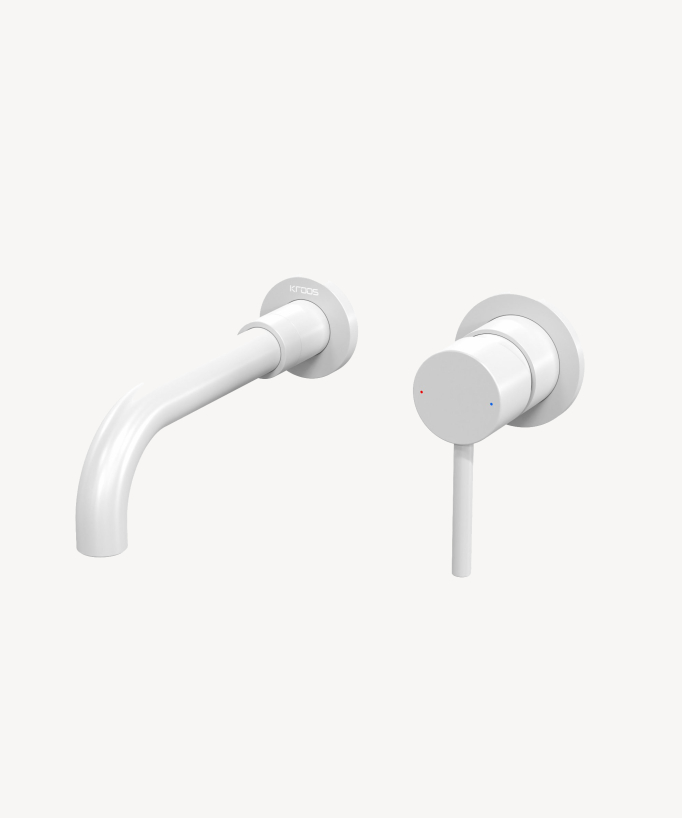 Miscelatore lavabo a parete bianco - Corbeau - small