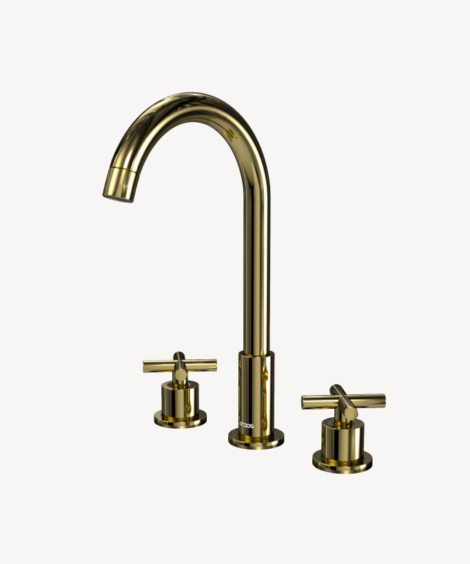 Rubinetto lavabo a ponte dorato - Corbeau - small