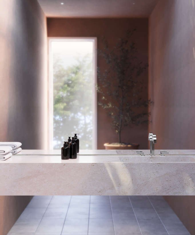 Rubinetto lavabo miscelatore a 3 fori - Cromato