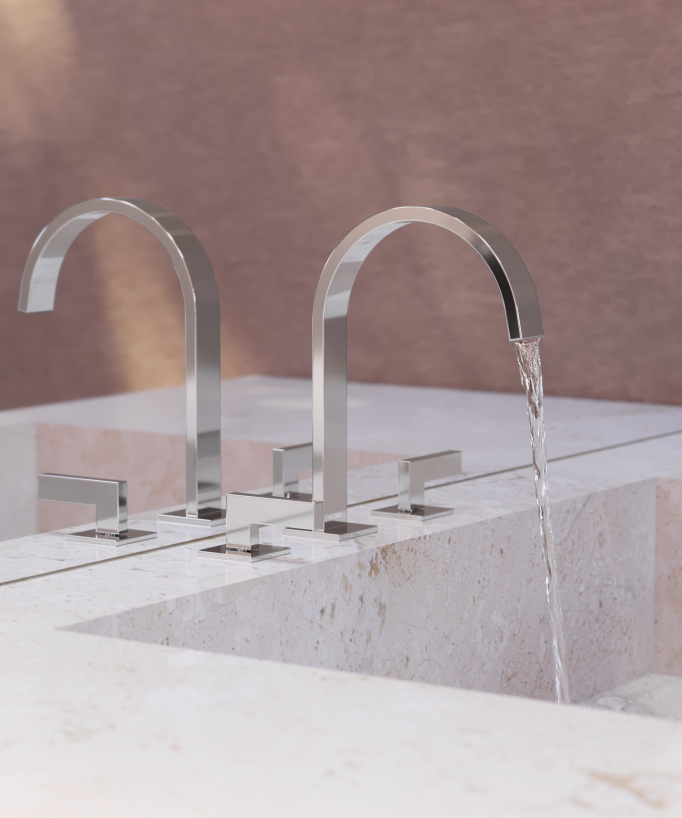 Rubinetto lavabo miscelatore a 3 fori - Cromato