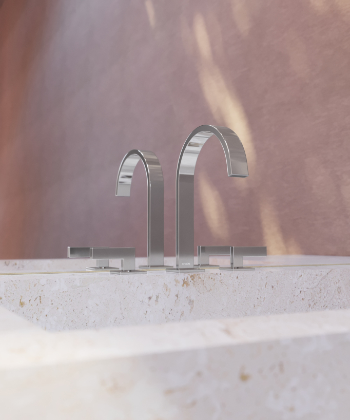 Rubinetto lavabo miscelatore a 3 fori - Cromato