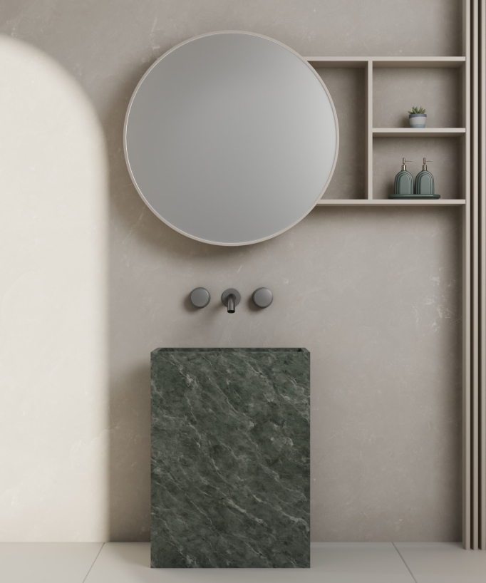 Rubinetto miscelatore a muro per lavabo Gun metal - Leros