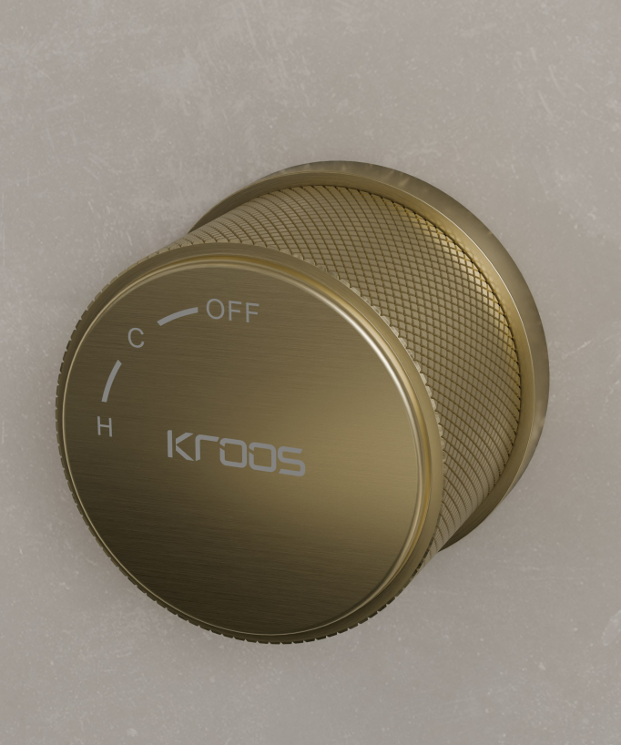 Miscelatore lavabo sospeso a soffitto senza regolazione portata Oro spazzolato - Leros