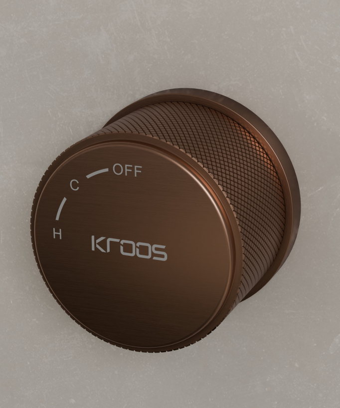 Miscelatore lavabo sospeso a soffitto senza regolazione portata Oro rosa spazzolato - Leros