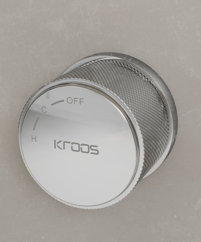 Miscelatore lavabo sospeso a soffitto senza regolazione portata Cromato - Leros