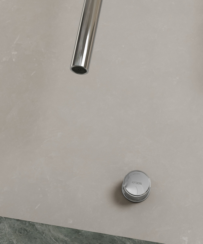 Miscelatore lavabo sospeso a soffitto senza regolazione portata Cromato - Leros