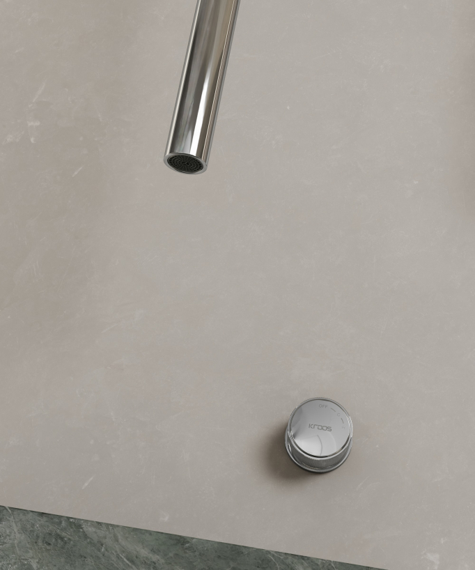 Miscelatore lavabo sospeso a soffitto senza regolazione portata Cromato - Leros
