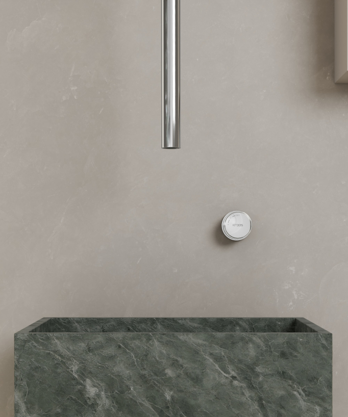 Miscelatore lavabo sospeso a soffitto senza regolazione portata Cromato - Leros