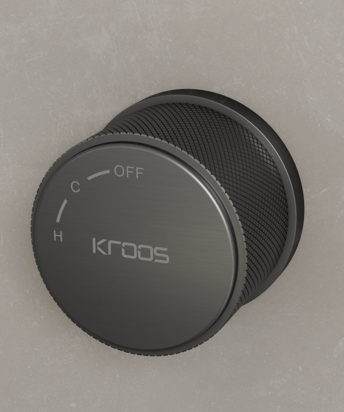 Miscelatore lavabo sospeso a soffitto senza regolazione portata Gun metal - Leros