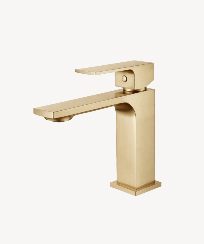 Rubinetto lavabo miscelatore oro spazzolato - Sirius