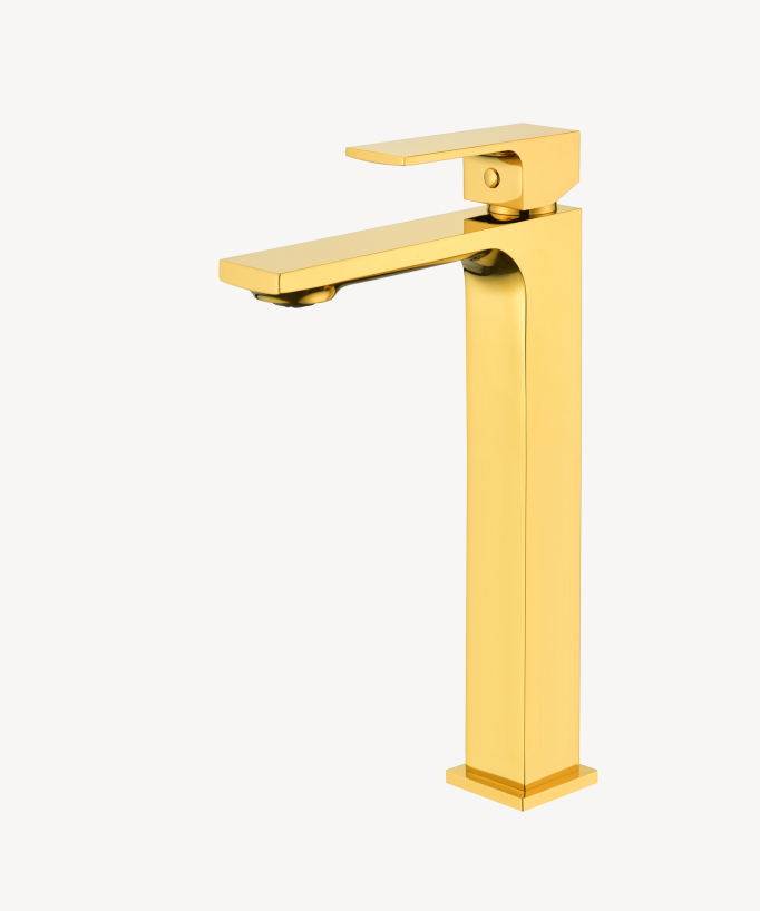 Miscelatore lavabo rialzato oro - Sirius