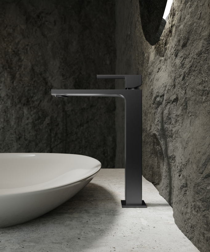 Miscelatore lavabo rialzato gun metal - Sirius