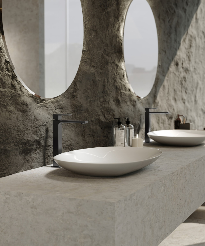 Miscelatore lavabo rialzato gun metal - Sirius