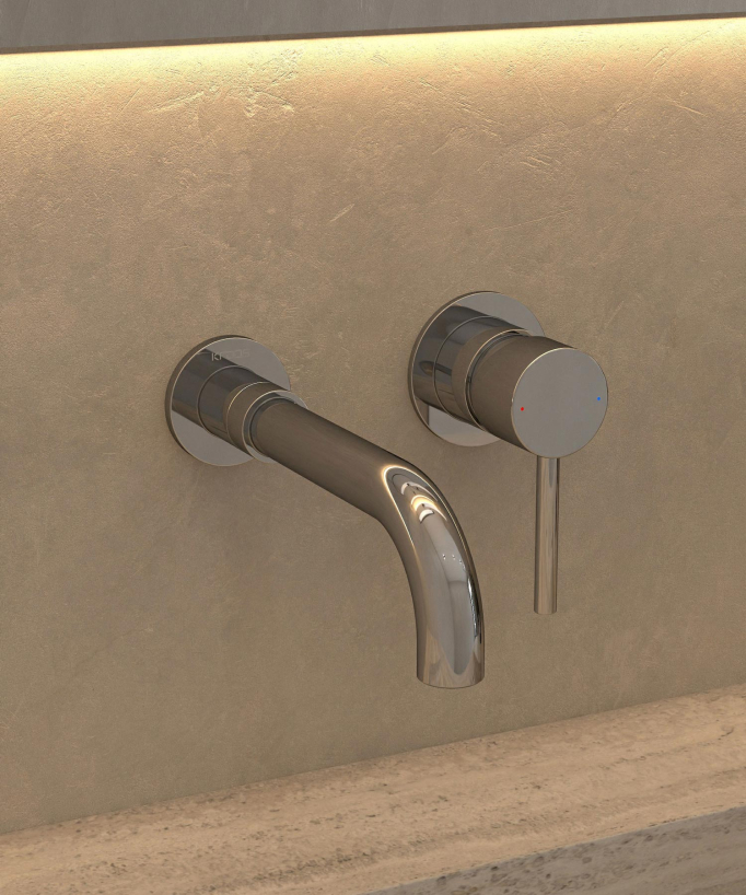 Miscelatore lavabo a parete cromato - Corbeau