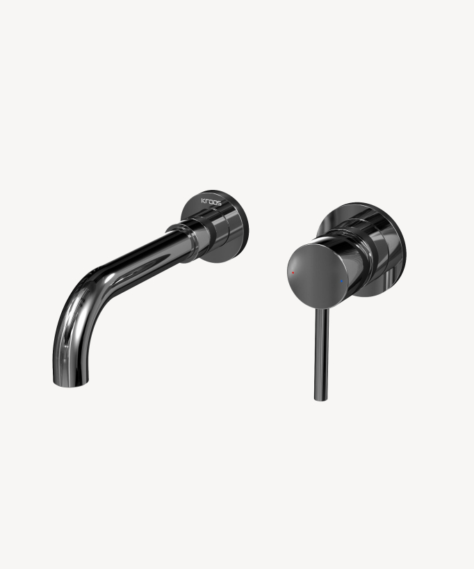 Miscelatore lavabo a parete cromato - Corbeau - small