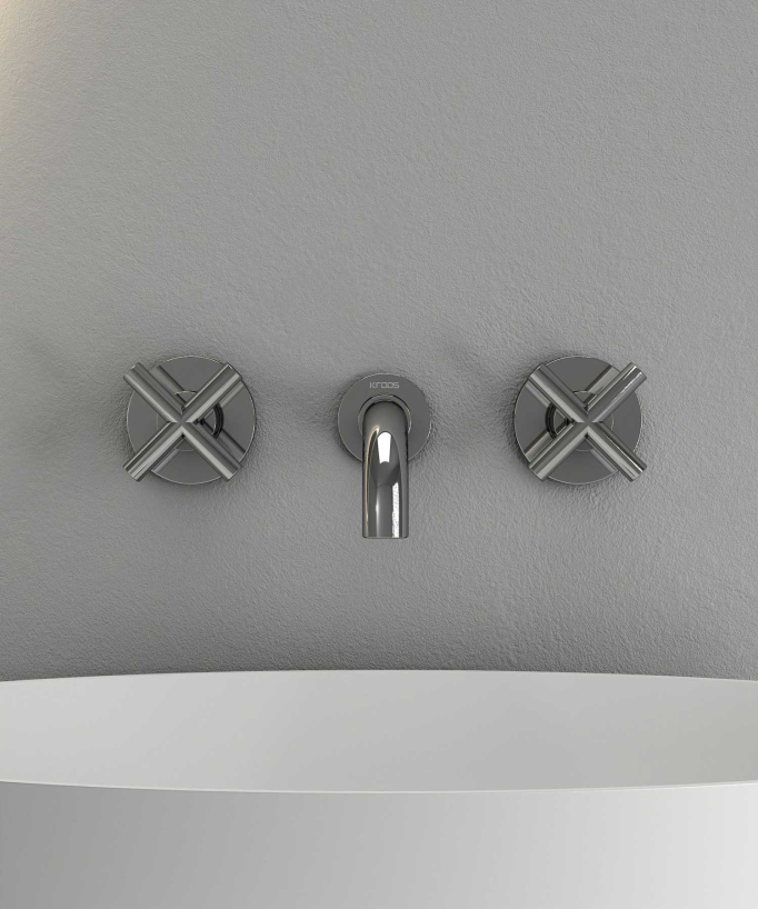 Rubinetto lavabo a parete cromato - Corbeau