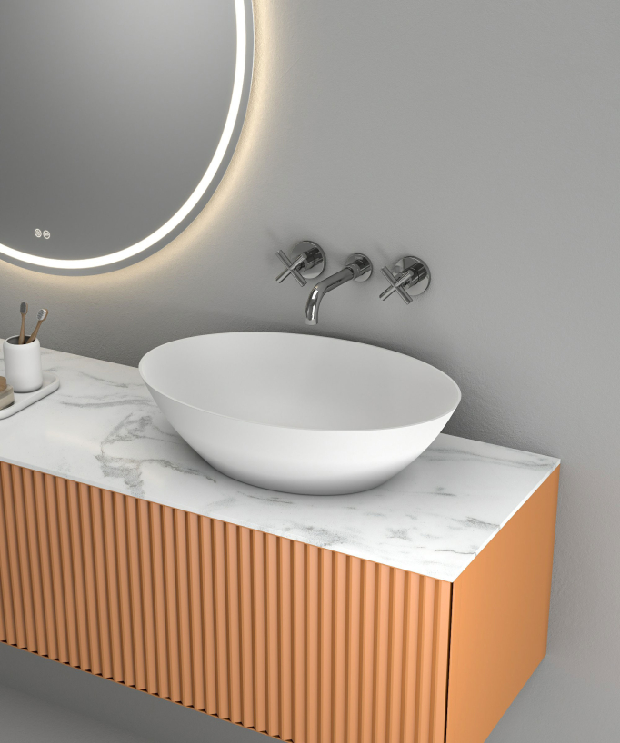 Rubinetto lavabo a parete cromato - Corbeau