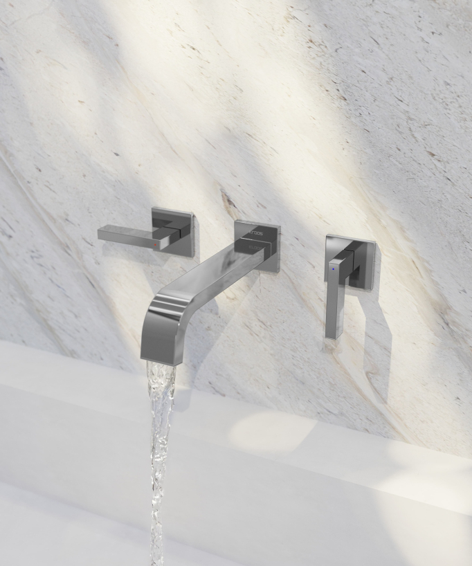 Miscelatore lavabo a parete cromato - Santa Maria