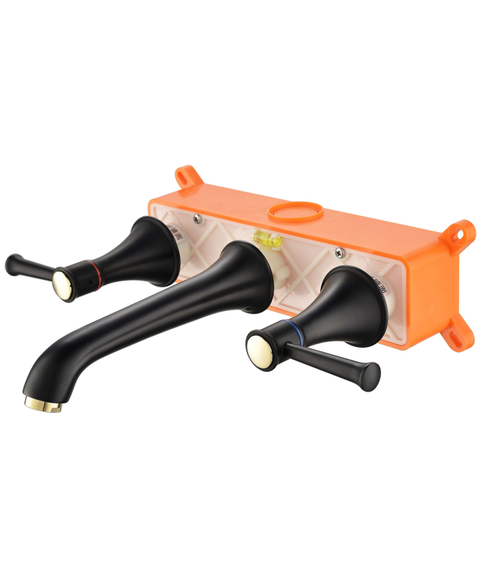 Miscelatore lavabo retro nero a parete - Téthys