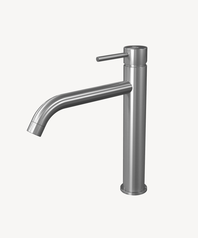 Miscelatore lavabo con bocca lunga nichel spazzolato - Corbeau - small