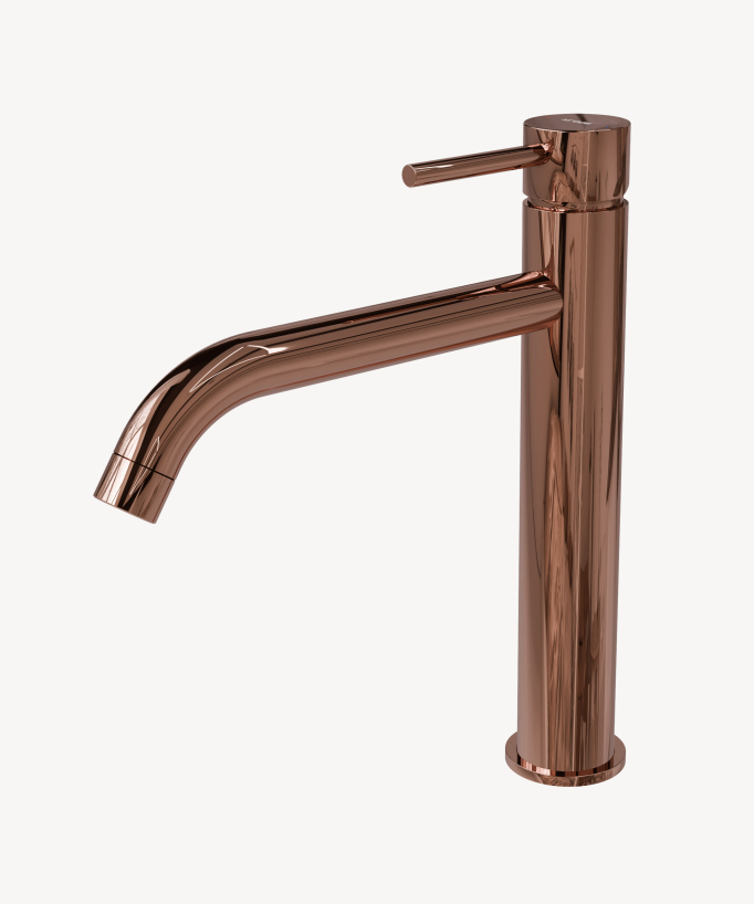 Miscelatore lavabo con bocca lunga oro rosa - Corbeau - small