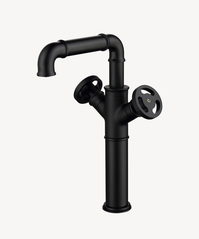 Miscelatore per lavabo in stile industriale nero - Gemma