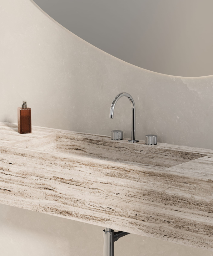 Rubinetto miscelatore lavabo da appoggio Cromo - Leros