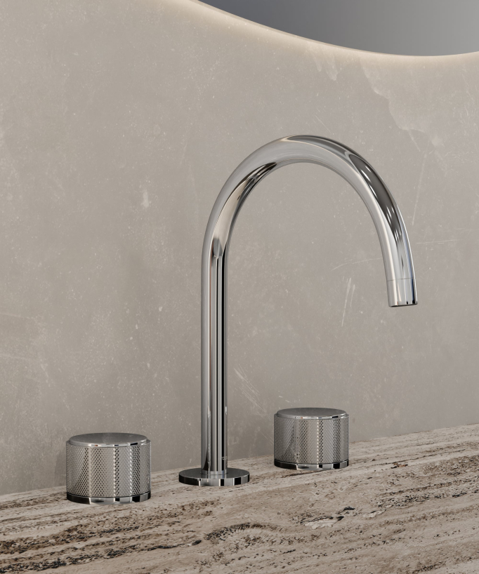 Rubinetto miscelatore lavabo da appoggio Cromo - Leros