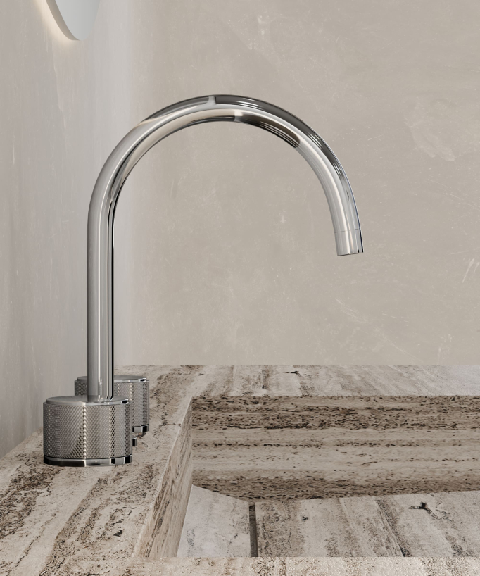 Rubinetto miscelatore lavabo da appoggio Cromo - Leros