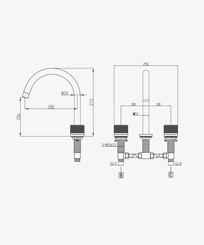 Rubinetto miscelatore lavabo da appoggio Gun metal - Leros