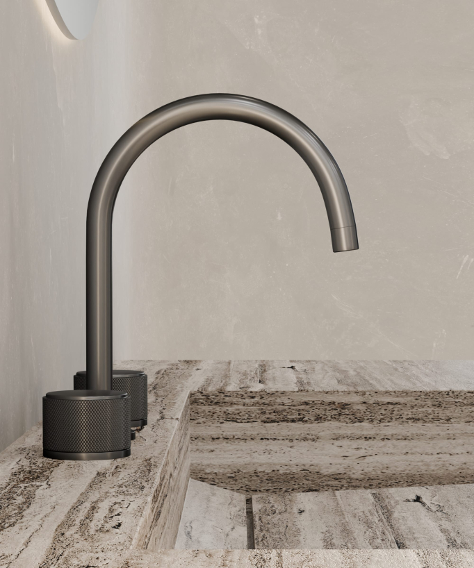 Rubinetto miscelatore lavabo da appoggio Gun metal - Leros
