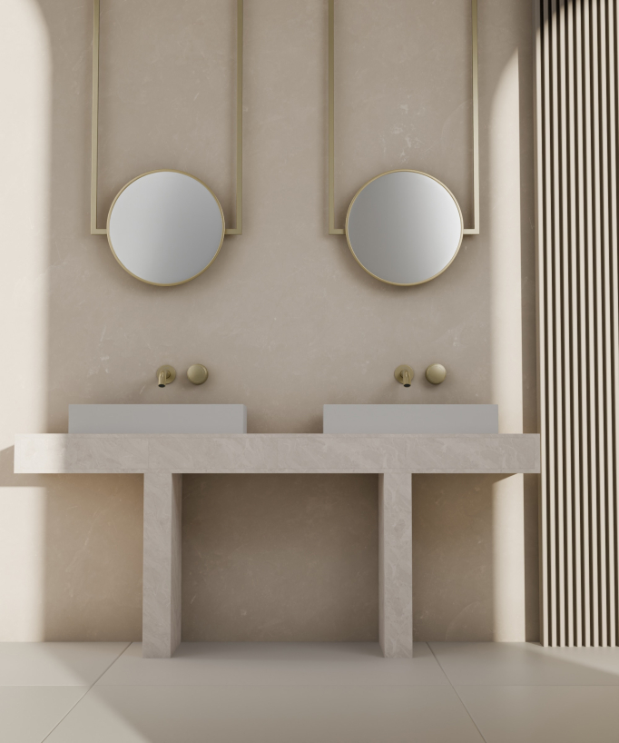 Miscelatore lavabo incasso senza regolazione flusso Oro spazzolato - Leros