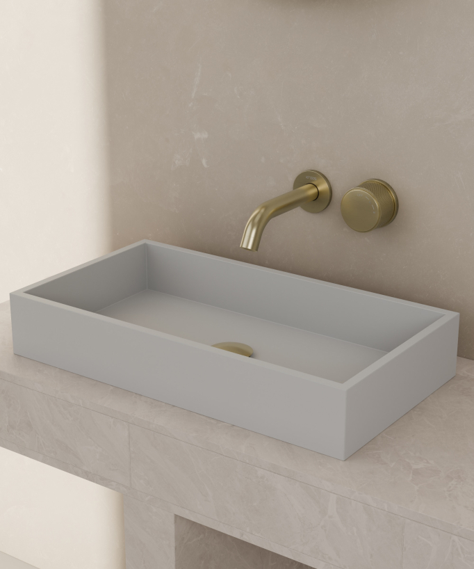 Miscelatore lavabo incasso senza regolazione flusso Oro spazzolato - Leros