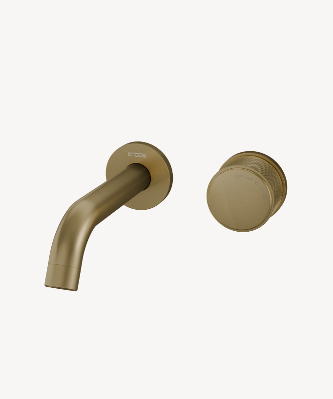 Miscelatore lavabo incasso senza regolazione flusso Oro spazzolato - Leros