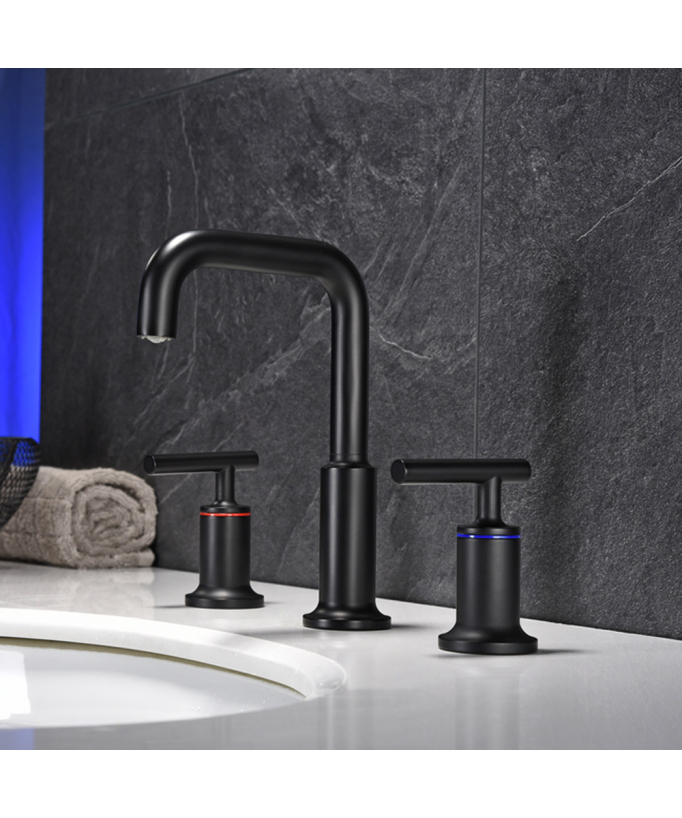 Miscelatore a 3 fori per lavabo Nero - Burano