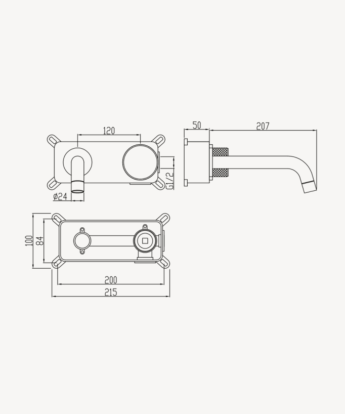 Miscelatore lavabo incasso senza regolazione flusso Oro rosa spazzolato - Leros