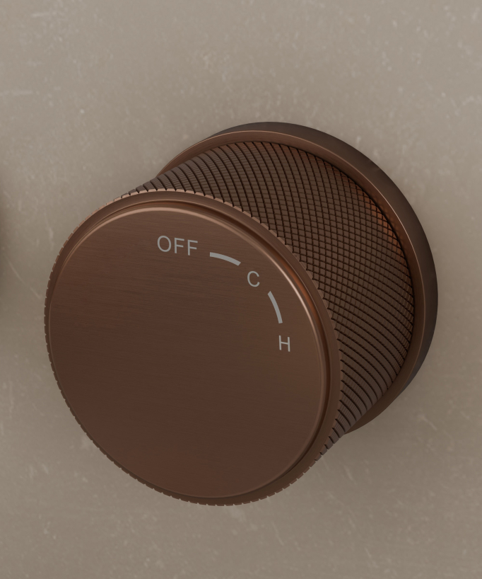 Miscelatore lavabo incasso senza regolazione flusso Oro rosa spazzolato - Leros