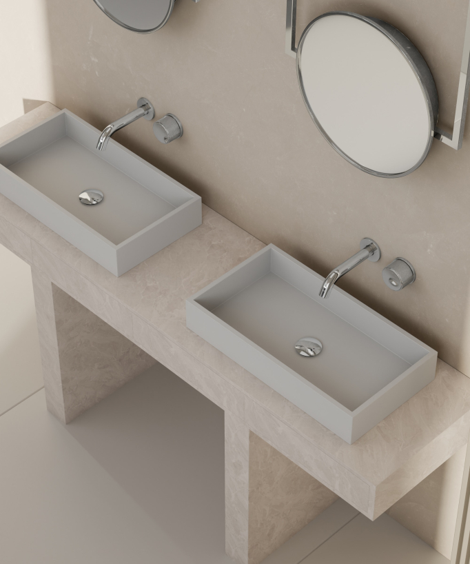 Miscelatore lavabo incasso senza regolazione flusso Cromo - Leros