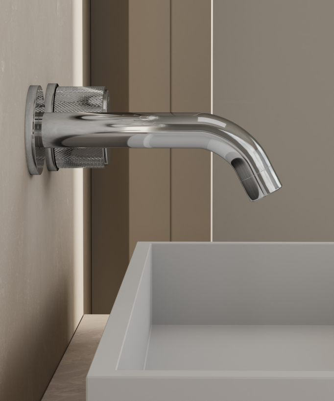 Miscelatore lavabo incasso senza regolazione flusso Cromo - Leros