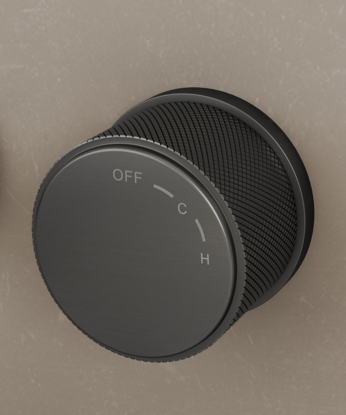 Miscelatore lavabo incasso senza regolazione flusso Gun metal - Leros