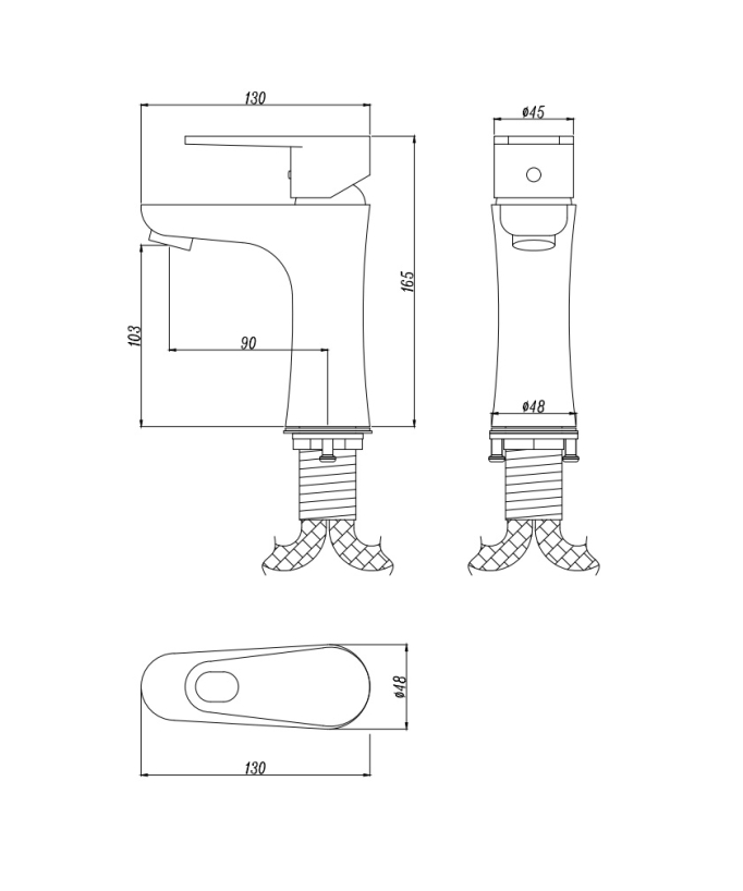 Robinet mitigeur lavabo Chromé Mimosa
