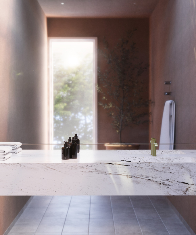 Miscelatore per lavabo Oro spazzolato - Fiumina